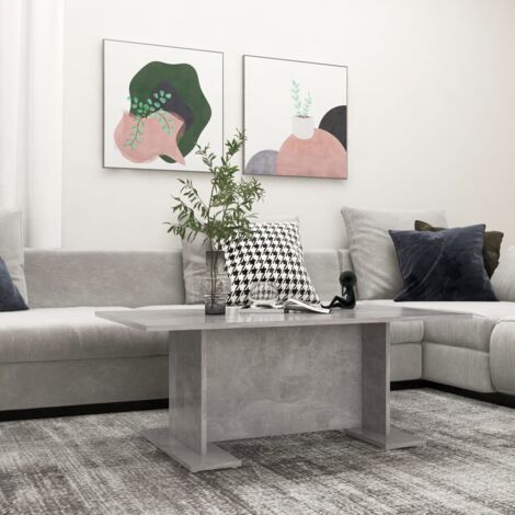 Table basse Table de salon Bout de canapé Gris béton 103,5x60x40 cm Aggloméré 78840 (1/5)
