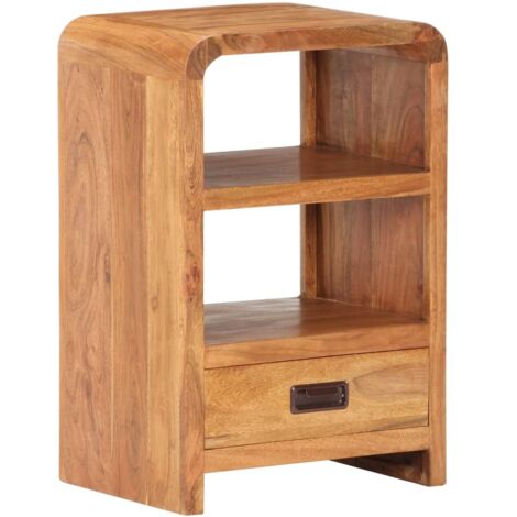 Table de Chevet, Table de nuit, pour Chambre Salon Couloir, 40x30x60 cm Bois d'acacia massif OIB5274E (1/5)