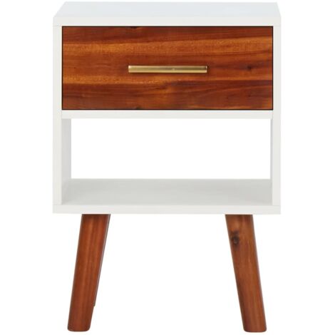 Table de chevet - Bout de Canapé Armoire De Rangement Bois d'acacia massif 40x30x57 cm BV460318 - BonneVie (1/5)