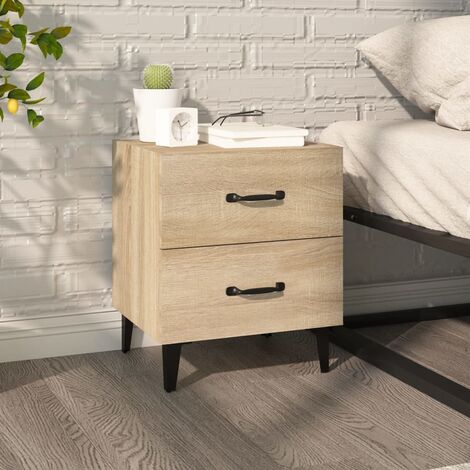 Table de chevet - Bout de Canapé Armoire De Rangement Chêne sonoma 40x35x47,5 cm BV867652 - BonneVie (1/5)