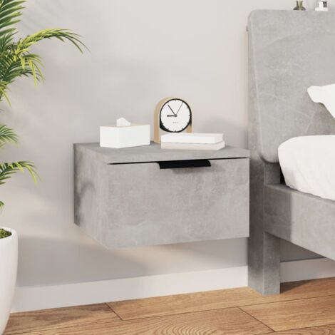 Table de chevet Table d'appoint Table de nuit murale Gris béton 34x30x20 cm 48811 (1/5)