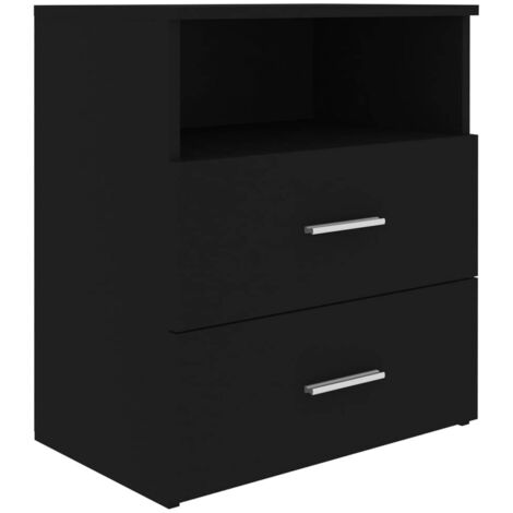 Table de chevet - Bout de Canapé Armoire De Rangement Noir 50x32x60 cm BV391446 - BonneVie (1/5)