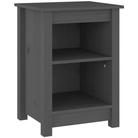 Table de chevet - Bout de Canapé Armoire De Rangement Gris 40x35x55 cm Bois de pin solide BV104450 - BonneVie (1/5)