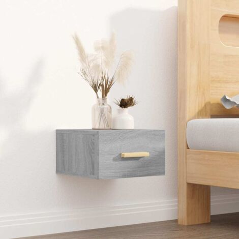 Table de chevet Table d'appoint Table de nuit murale Sonoma gris 35x35x20 cm 76748 (1/5)