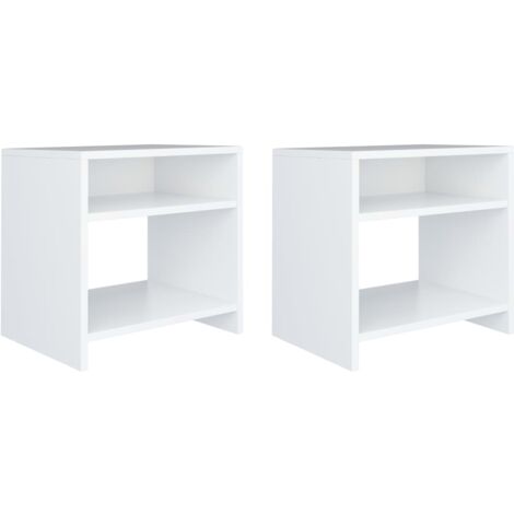 Lot de 2 Tables de chevet - Bout de Canapé Armoires De Rangement Blanc 40x30x40 cm Bois d'ingénierie BV319641 - BonneVie (1/5)