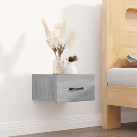 Table de chevet Table d'appoint Table de nuit murale Sonoma gris 35x35x20 cm 58162 (1/5)