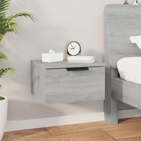 Table de chevet Table d'appoint Table de nuit murale Sonoma gris 34x30x20 cm 38867 (1/5)