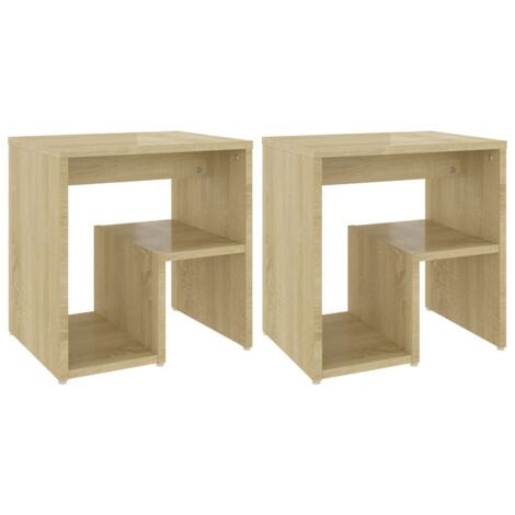 Lot de 2 Tables de chevet - Bout de Canapé Armoires De Rangement Chêne sonoma 40x30x40 cm Aggloméré BV178173 - BonneVie (1/5)