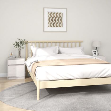 Lot de 2 Tables de chevet - Bout de Canapé Armoires De Rangement Blanc 40x31x50 cm Bois de pin massif BV262700 - BonneVie (1/5)