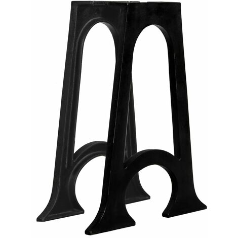 Lot de 2 Pieds de table Design industriel - Support de table Base voûtée Cadre en A Fonte BV765190 - BonneVie (1/5)