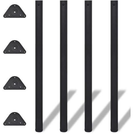 Lot de 4 Pieds de table réglables Design industriel - Support de table en hauteur Noir 1100 mm BV907900 - BonneVie (1/5)