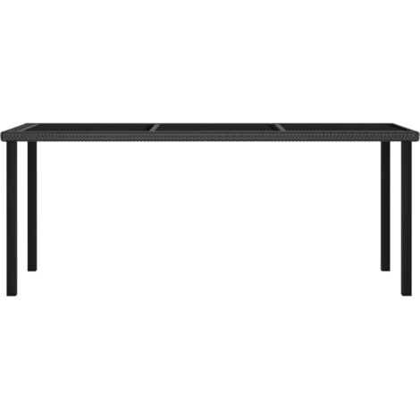 Table à manger de jardin Table à dîner Noir 180x70x73 cm Résine tressée 58490 (1/5)