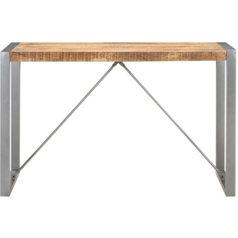 Table à manger Scandinave - Table de salle à manger 120x60x75 cm Bois de manguier massif brut BV342763 - BonneVie (1/5)