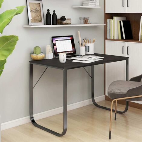 Bureau d'ordinateur Bureau informatique Noir 110x60x73 cm Aggloméré 57099 (1/5)