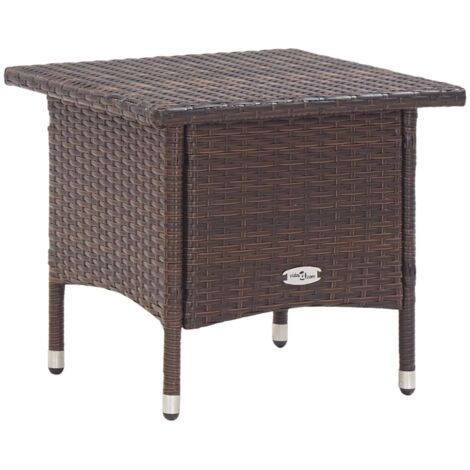 Table basse Table d'appoint pour Salon Chambre - Marron 50x50x47 cm Résine tressée BV998839 - BonneVie (1/5)