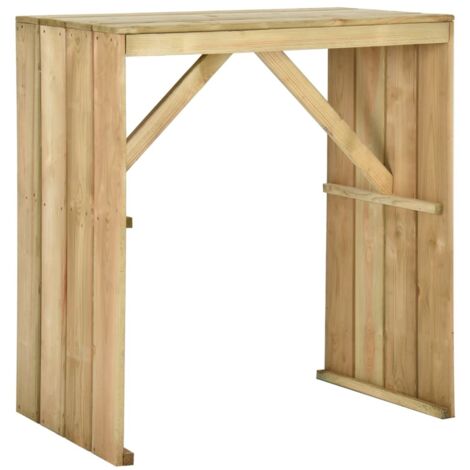 Table de bar Table haute  Table de Cuisine 100x60x110 cm Bois de pin imprégné 44308