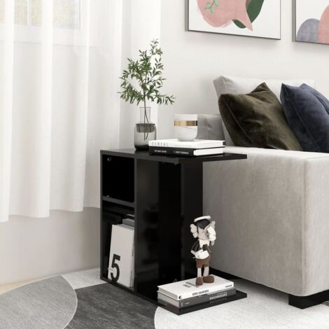 Table d'appoint Bout de canapé Table basse Noir 50x30x50 cm Aggloméré 44200 (1/5)