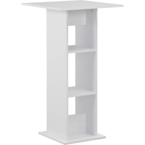 Table haute Table de bar - Mange-Debout Blanc 60x60x110 cm BV147578 - BonneVie (1/5)