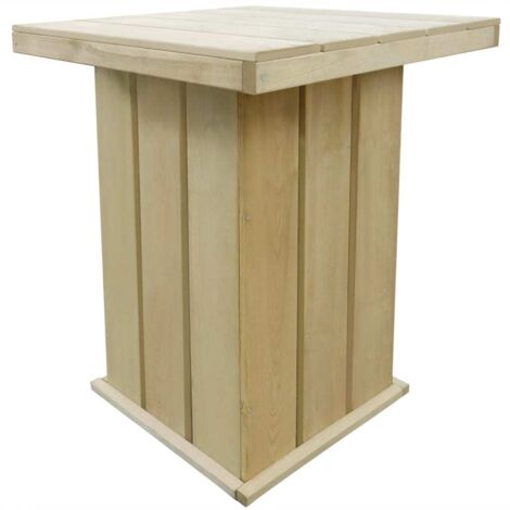 Table de bar Table haute  Table de Cuisine 75x75x110 cm Pin imprégné 31124