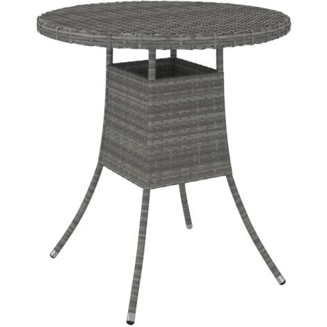 Table d'extérieur Table de salon de jardin - Gris 70x70x73 cm Résine tressée BV845734 - BonneVie (1/5)
