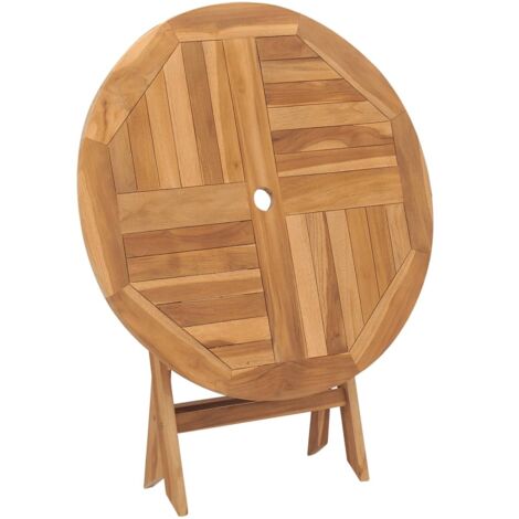 Table de jardin pliable 85x76 cm en teck – Design compact pour rangement facile – Usage extérieur – Bois dur finement poncé – Nova (1/5)