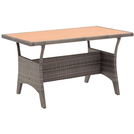 Table d'extérieur Table de salon de jardin - Gris 120x70x66 cm Résine tressée BV385865 - BonneVie (1/5)