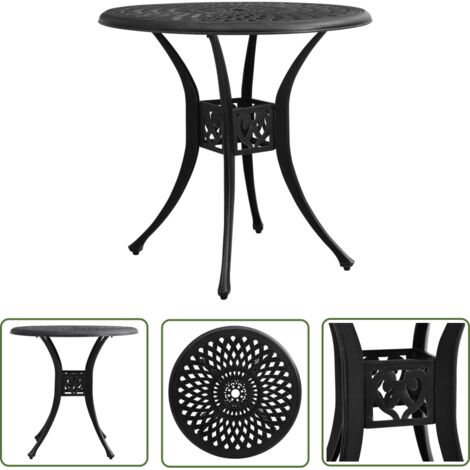 Table d'extérieur Table de salon de jardin - Noir 78x78x72 cm Aluminium coulé BV482875 - BonneVie (1/5)