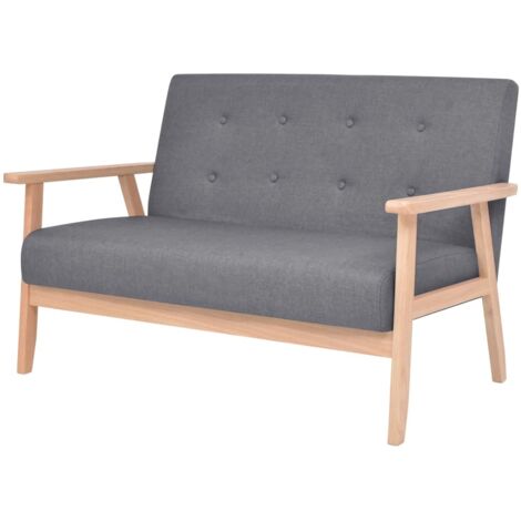 Ensemble Canapés droits 2 pcs, Canapé de relaxation Meuble de Salon, Tissu Gris foncé OIB3427E (1/5)