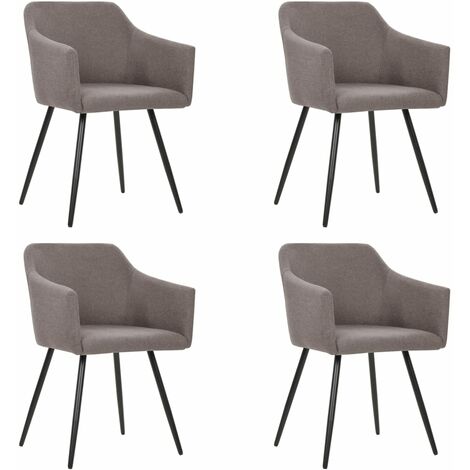 Lot de 4 Chaises de salle à manger - Chaises à dîner Taupe Tissu BV731198 - BonneVie (1/5)