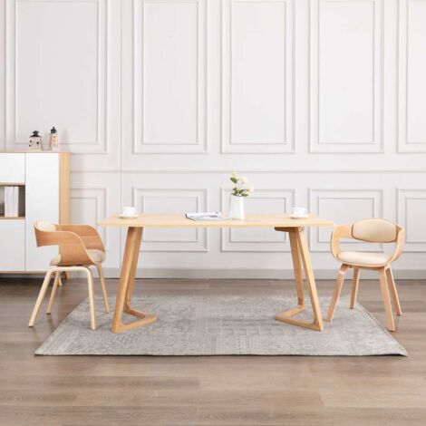 Lot de 2 Chaises Chaises de salle à manger Chaise de cuisine Bois courbé et similicuir 84418 (1/5)