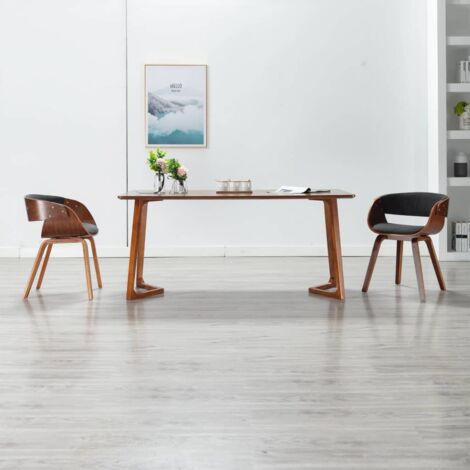 Chaise de salle à manger - Chaise à dîner Gris Bois courbé et tissu BV369481 - BonneVie (1/5)