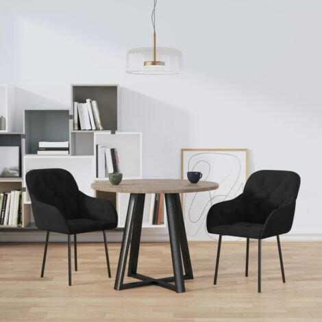 Lot de 2 Chaises Chaises de salle à manger Chaise de cuisine Noir Velours 34747 (1/5)