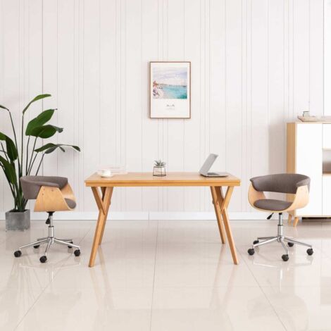 Chaise de salle à manger pivotante - Chaise à dîner Taupe Bois courbé et tissu BV504267 - BonneVie (1/5)