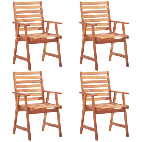 Lot de 4 Chaises Chaises de salle à manger Chaise de jardin Acacia massif 58441 (1/5)