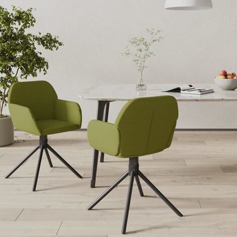Lot de 2 Chaises de salle à manger pivotantes - Chaises à dîner Vert clair Velours BV641398 - BonneVie (1/5)