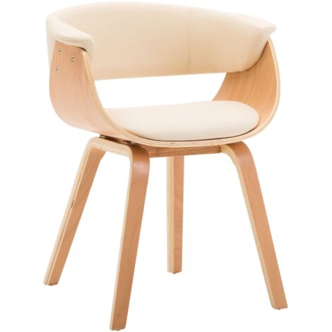 Chaise de salle à manger - Chaise à dîner Crème Bois courbé et similicuir BV980119 - BonneVie (1/5)