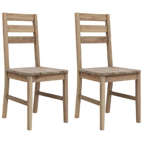 Lot de 2 Chaises Chaises de salle à manger Chaise de cuisine Bois d'acacia solide 33856 (1/5)