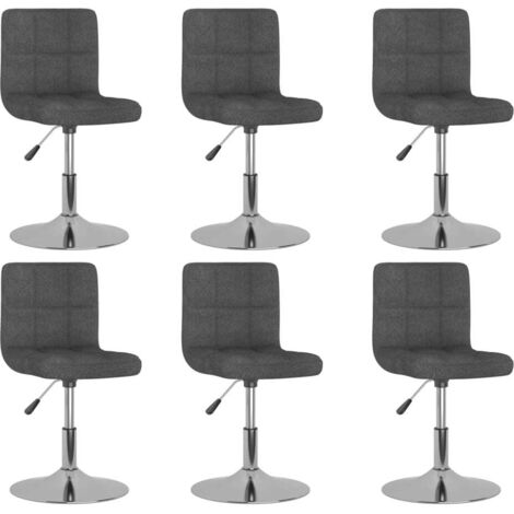 Lot de 6 Chaises de salle à manger pivotantes - Chaises à dîner Gris foncé Tissu BV913931 - BonneVie (1/5)