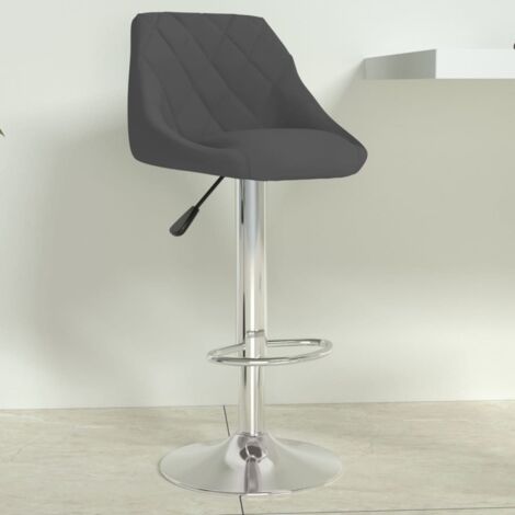 Tabouret de bar Tabouret Haut - Fauteuil de bar Gris foncé Velours BV319591 - BonneVie (1/5)