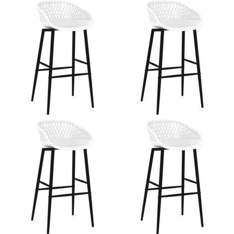 Lot de 4 Tabourets de bar Style Contemporain Chaises de bar Blanc 24786 (1/5)