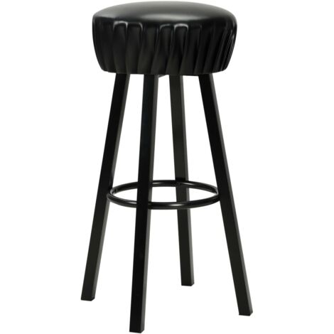 Lot de 2 Tabourets de bar Style Contemporain  Chaises de bar Noir Similicuir 69869