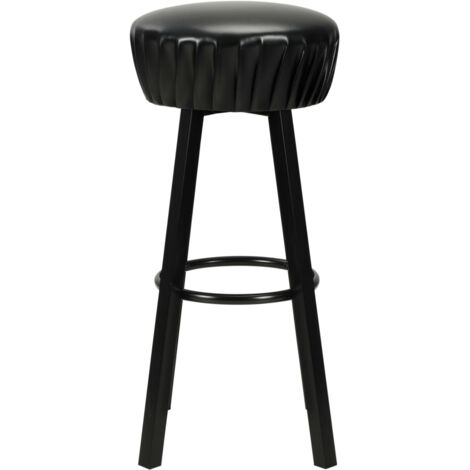 Lot de 2 Tabourets de bar Style Contemporain  Chaises de bar Noir Similicuir 69869