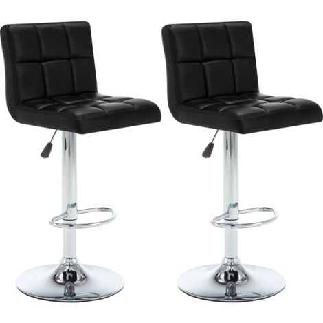 Lot de 2 Tabourets de bar Tabourets Haut - Fauteuils de bar Noir Similicuir BV832917 - BonneVie (1/5)