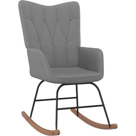 Chaise à bascule Fauteuil berçant - Chaise de salon Gris foncé Tissu BonneVie-41953 (1/5)