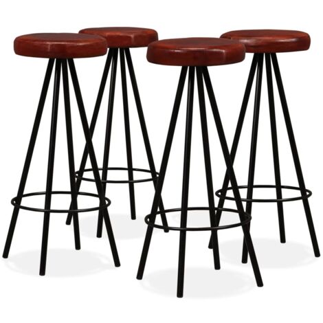 Lot de 4 Tabourets de bar Style Contemporain Chaises de bar Cuir véritable 18190 (1/5)