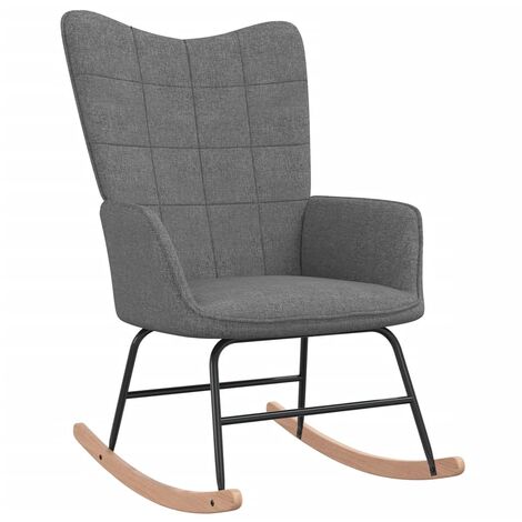 Chaise à bascule Fauteuil berçant - Chaise de salon Gris foncé Tissu BonneVie-27864 (1/5)