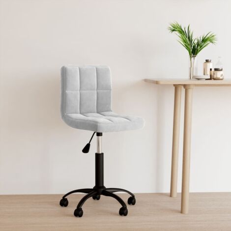 Chaise de bureau pivotante Fauteuil gamer - Chaise d'ordinateur Gris clair Velours BonneVie-26786 (1/5)
