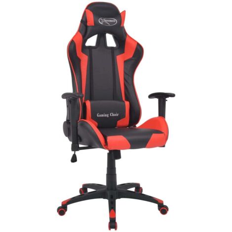 Chaise de bureau inclinable Fauteuil gamer - Chaise d'ordinateur Cuir artificiel Rouge BonneVie-36357 (1/5)