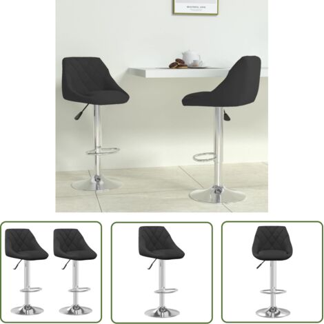 Lot de 2 Tabourets de bar Style Contemporain Chaises de bar Noir Velours 28604 (1/5)