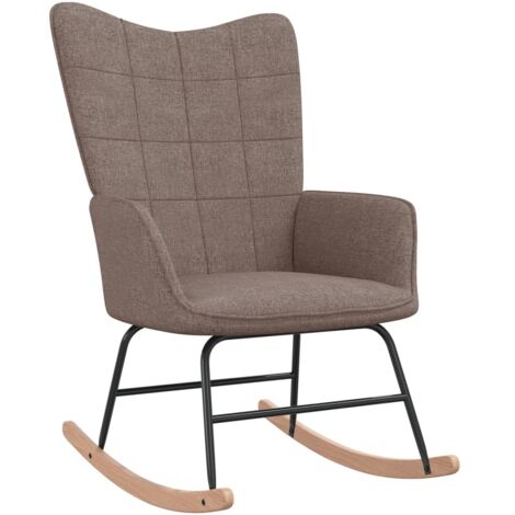 Chaise à bascule Fauteuil berçant - Chaise de salon Taupe Tissu BonneVie-36905 (1/5)